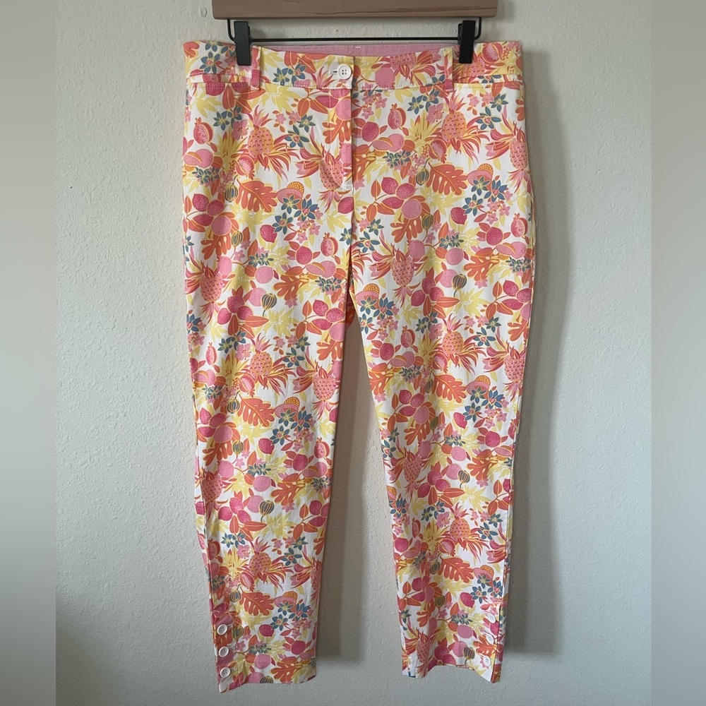 Talbots Colorful Patterned Perfect Crop Pants, Size 10